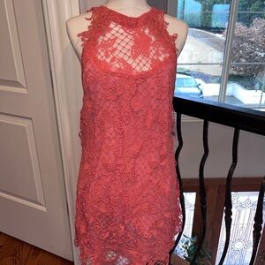 Free People Coral Lace Dress
